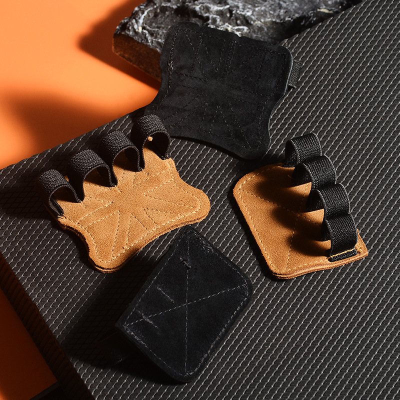 Crossfit Workout Gear - Cowhide Gym Gloves Grips Anti-Skid Weight