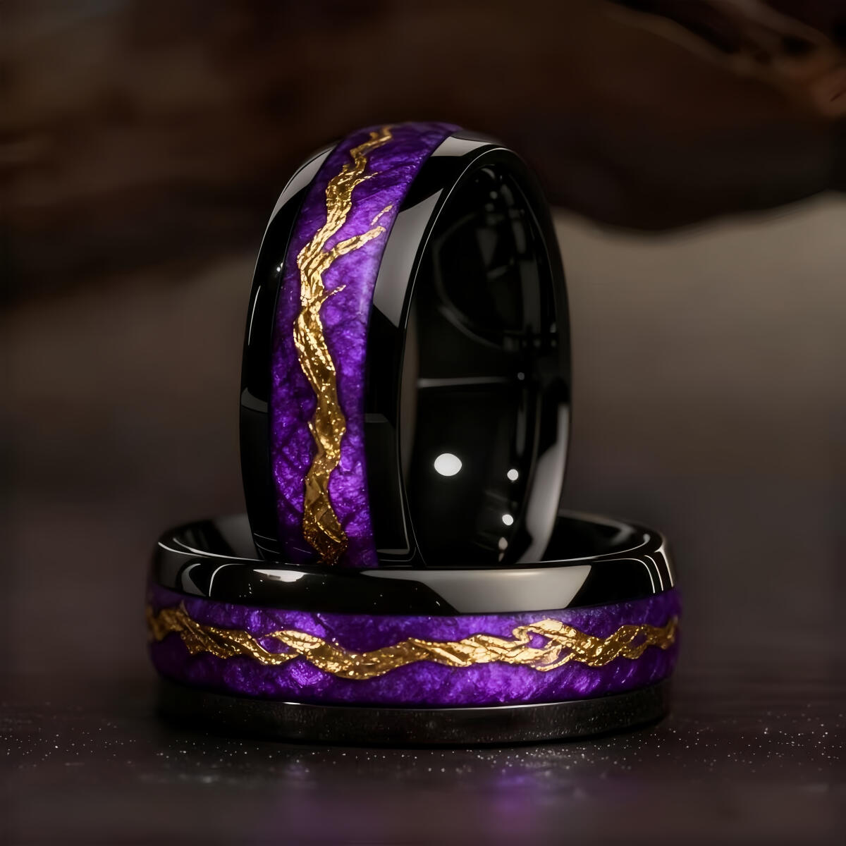 Fashion Black Men Stainless St – Gymnastic Ring Wood recenzja i cena