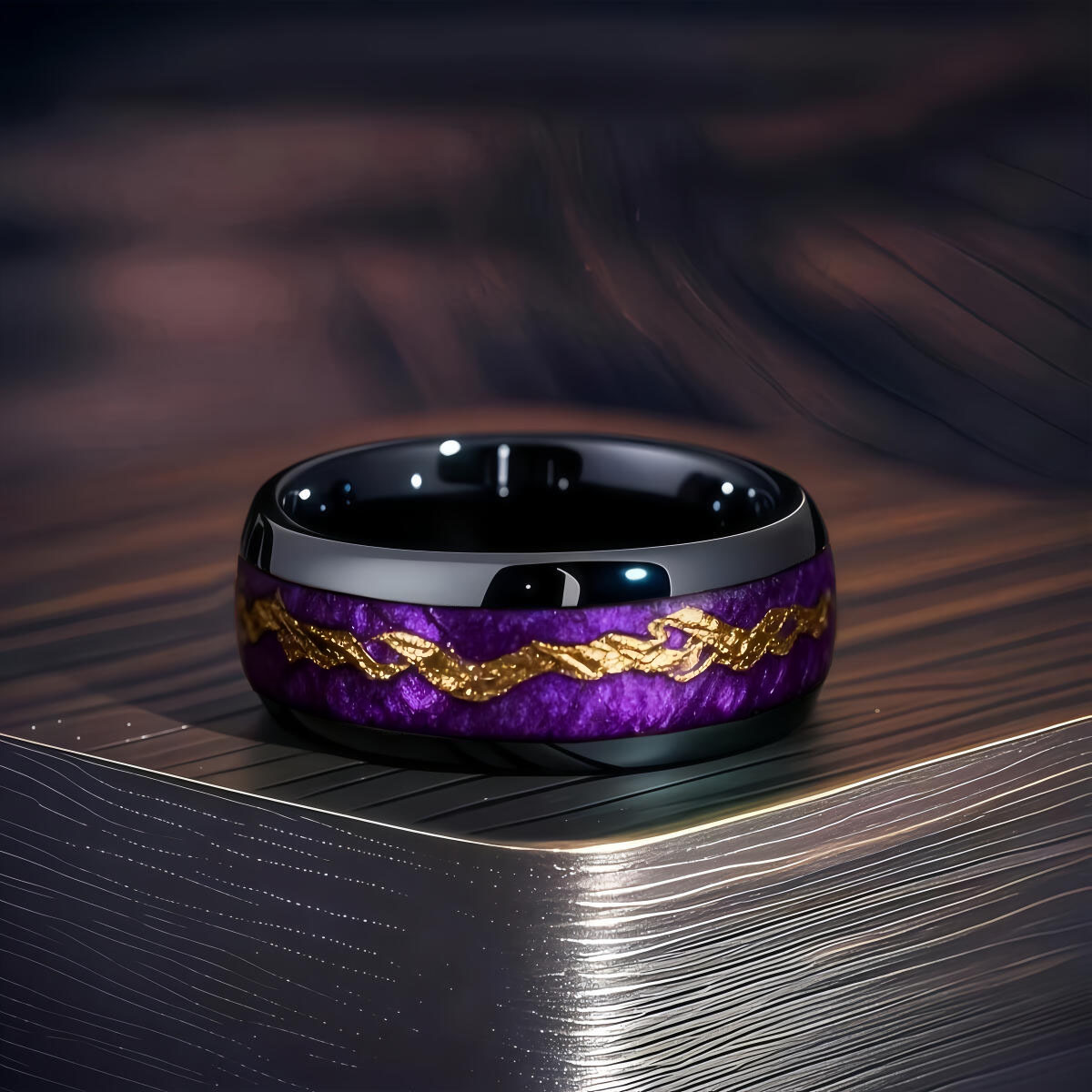 Fashion Black Men Stainless St – Gymnastic Ring Wood recenzja i cena