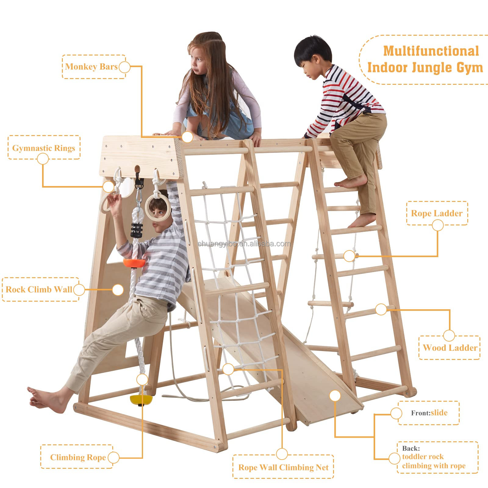 Indoor Playground Jungle Gym T – Gymnastic Ring Wood recenzja i cena
