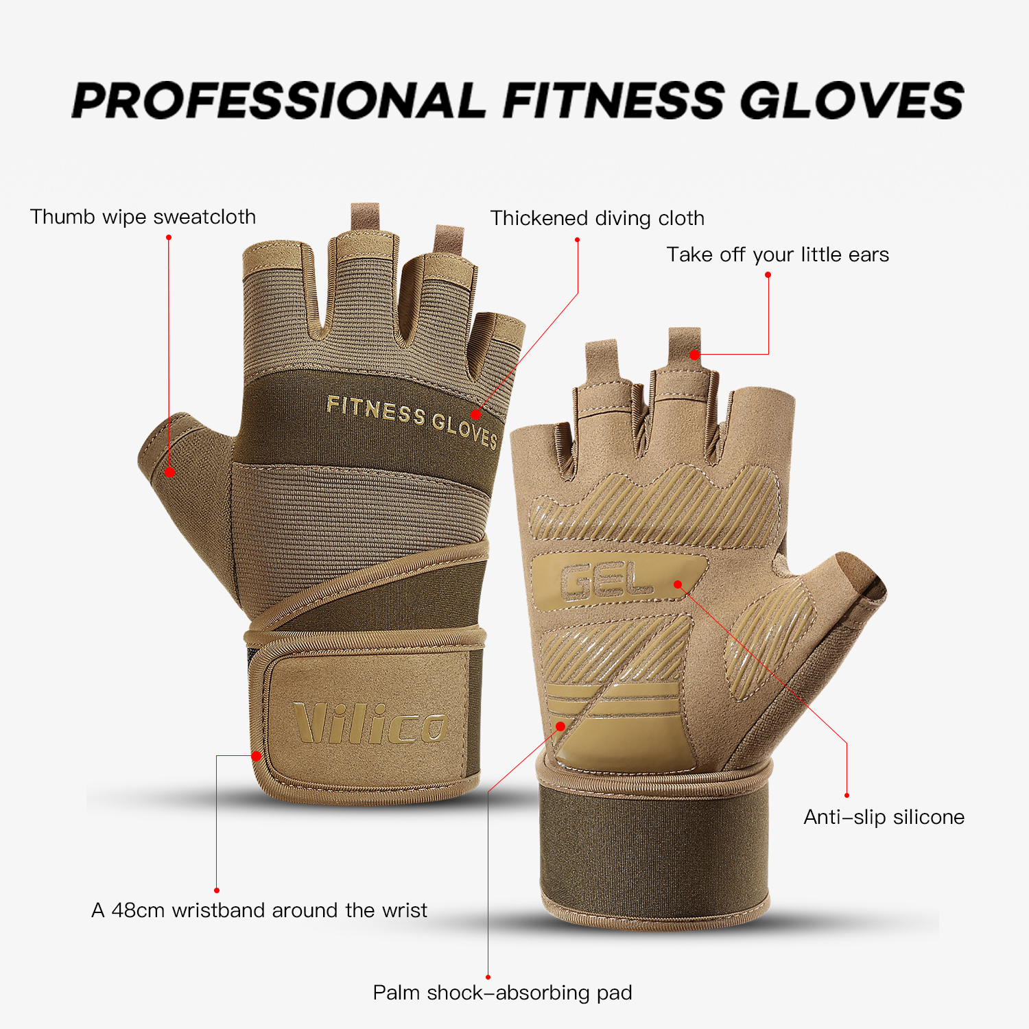 Cycling Gloves Half Finger Gym – Crossfit Workout Gear recenzja i cena